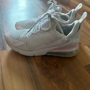 Nike Air Max 270 White with Pink Accents- Youth size 4